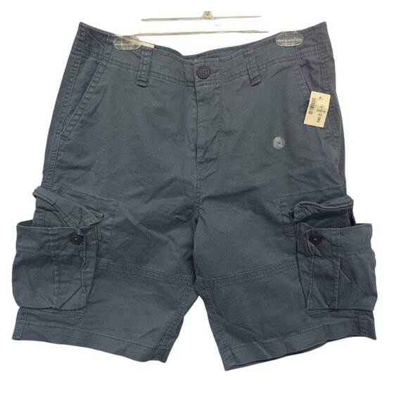 AERO Mens Stretch Cargo Shorts 32W Adjustable Waist Gray Durable Pockets Casual - Picture 1 of 3